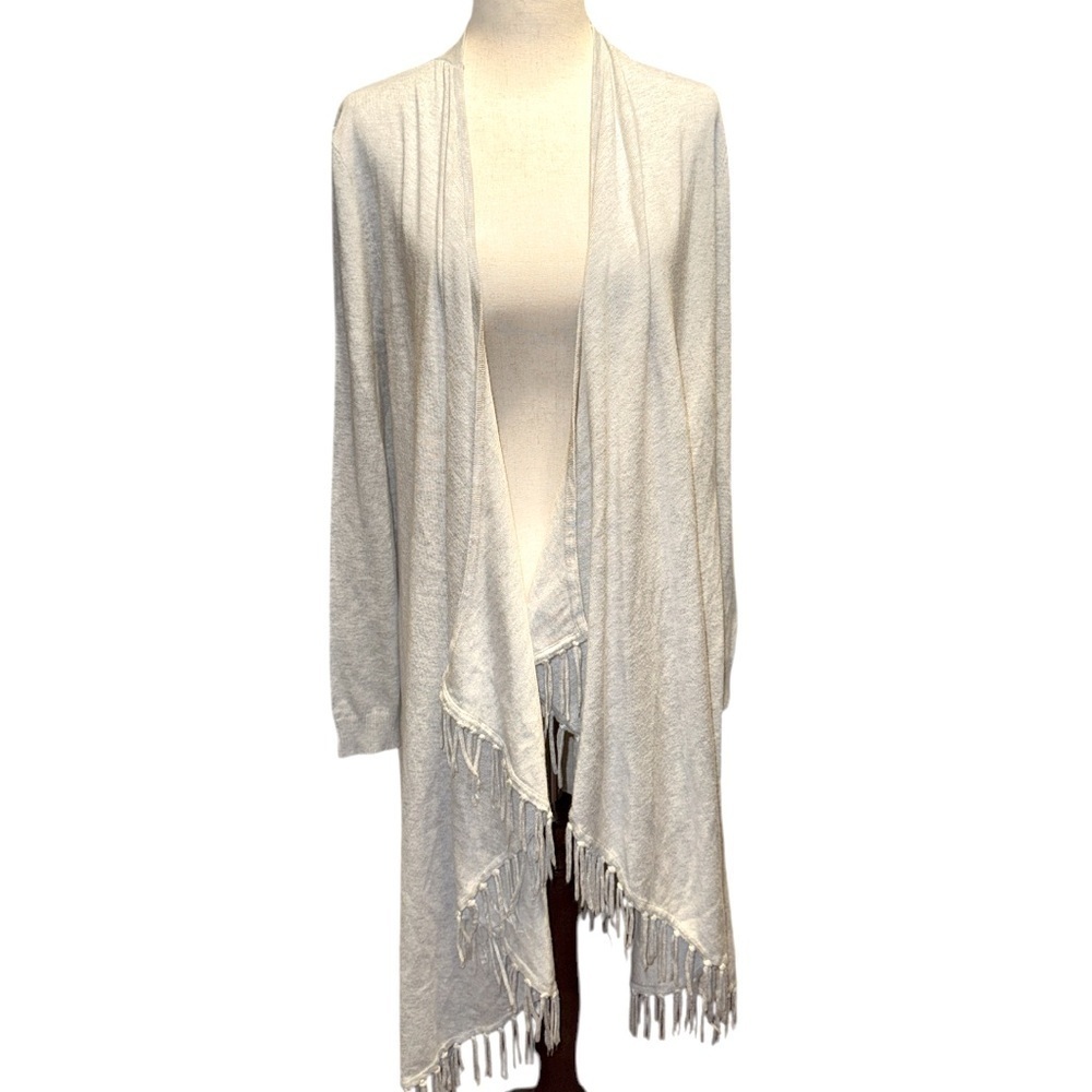 Revolve Central Park West Gray Fringe Cardigan